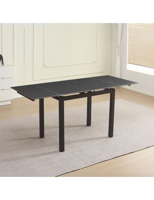Tavolo Allungabile Kyoto con piano in ceramica e struttura in metallo