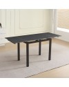 Tavolo allungabile Kyoto con piano in ceramica marmo nero ardesia e struttura in metallo nero 100x70x75H