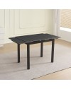Tavolo allungabile Kyoto con piano in ceramica marmo nero ardesia e struttura in metallo nero 100x70x75H