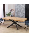 Tavolo rettangolare allungabile Belinda piano rovere e base nera 160x90x75