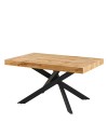 Tavolo rettangolare allungabile Belinda piano rovere e base nera 160x90x75