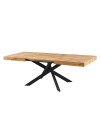 Tavolo rettangolare allungabile Belinda piano rovere e base nera 160x90x75