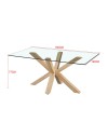 Tavolo Beia in vetro temperato con gambe in legno 160x90x77H