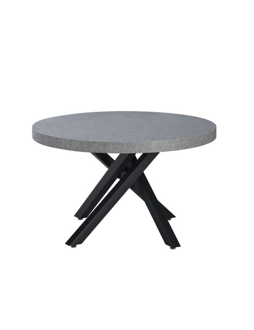 Tavolo rotondo Allungabile Raven piano cemento e gambe metallo