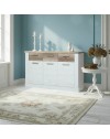 Madia Flux 3 ante e 3 cassetti 140 cm pino bianco con top rovere antico