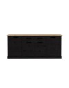 Madia Flux 4 ante e 2 cassetti 213 cm nero cabezone con top rovere riviera