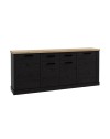 Madia Flux 4 ante e 2 cassetti 213 cm nero cabezone con top rovere riviera