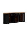 Madia Flux 4 ante e 2 cassetti 213 cm nero cabezone con top rovere riviera
