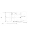 Madia Flux 4 ante e 2 cassetti 213 cm nero cabezone con top rovere riviera