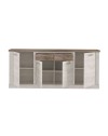 Madia Flux 4 ante e 2 cassetti 213 cm pino bianco con top rovere antico
