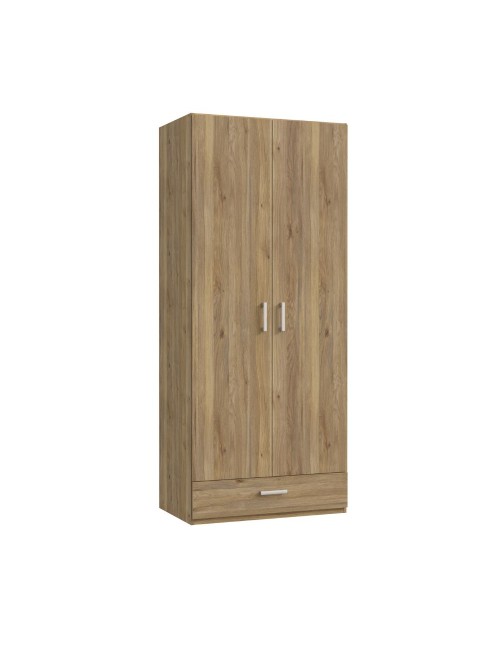 Armadio Arcadia 2 ante e 1 cassetto rovere 89x54x210.5H