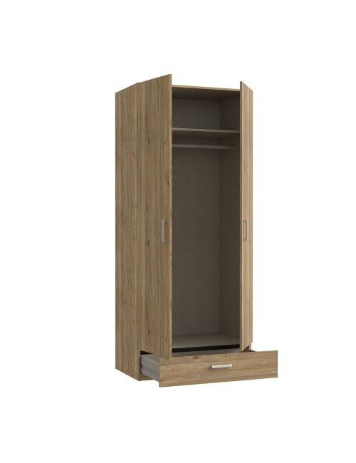 Armadio Arcadia 2 ante e 1 cassetto rovere 89x54x210.5H