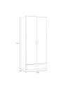 Armadio Arcadia 2 ante e 1 cassetto rovere 89x54x210.5H