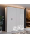 Armadio Arcadia 4 ante e 1 cassetto bianco 177.5x54x210.5H