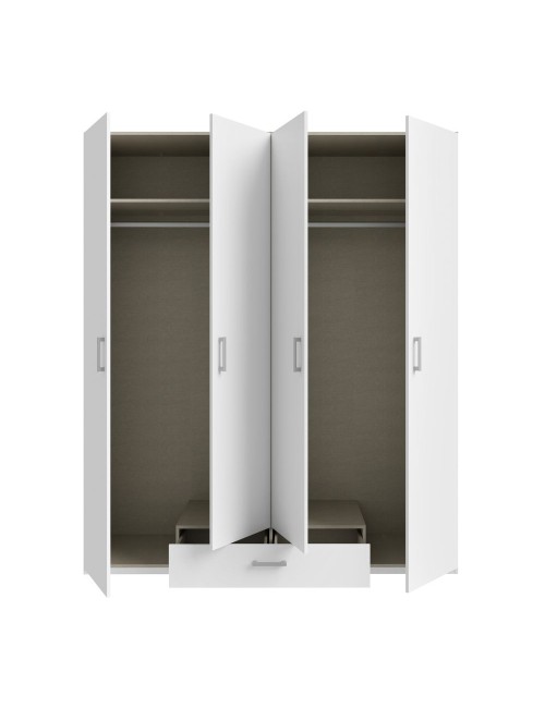 Armadio Arcadia 4 ante e 1 cassetto bianco 177.5x54x210.5H