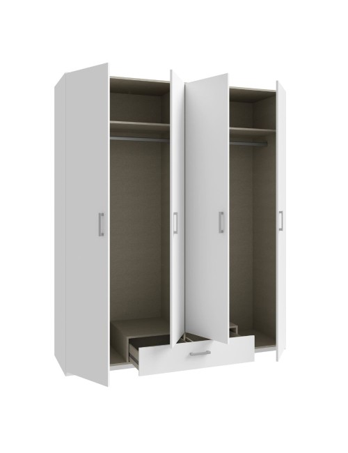 Armadio Arcadia 4 ante e 1 cassetto bianco 177.5x54x210.5H