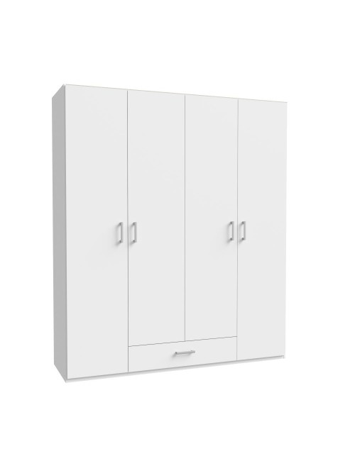 Armadio Arcadia 4 ante e 1 cassetto bianco 177.5x54x210.5H