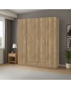 Armadio Arcadia 4 ante e 1 cassetto rovere 177.5x54x210.5H