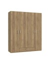 Armadio Arcadia 4 ante e 1 cassetto rovere 177.5x54x210.5H