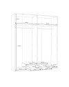 Armadio Arcadia 4 ante e 1 cassetto rovere 177.5x54x210.5H