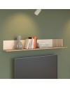 Mensola da Parete Neutra Cashmere e Rovere con Dettaglio Cannettato