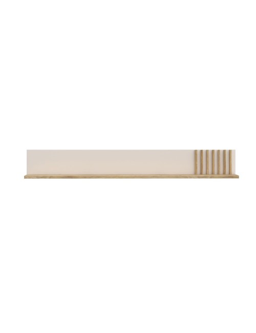 Mensola da Parete Neutra Cashmere e Rovere con Dettaglio Cannettato