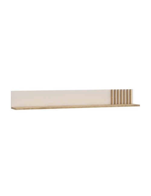 Mensola da Parete Neutra Cashmere e Rovere con Dettaglio Cannettato