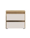 Comodino Neutra Rovere e Cashmere con 2 Cassetti – Design Moderno