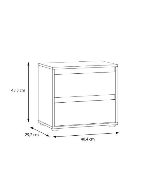 Comodino Neutra Rovere e Cashmere con 2 Cassetti – Design Moderno