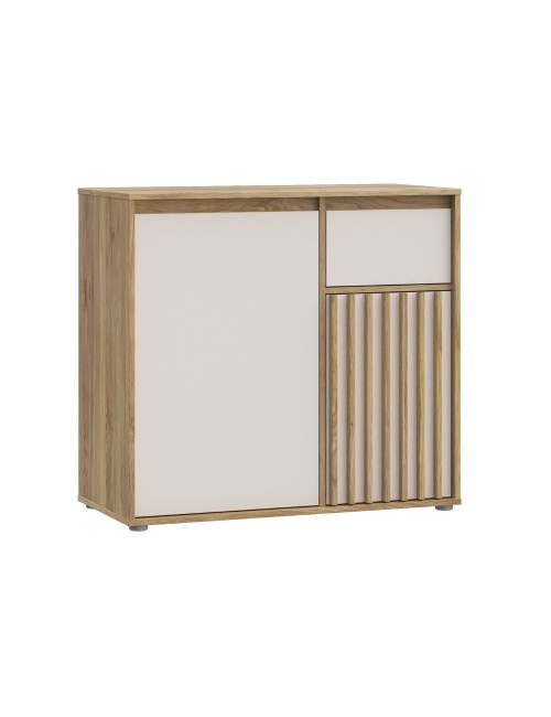Mobile Multiuso Neutra Rovere e Cashmere con Anta Cannettata e Cassetto