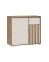 Mobile Multiuso Neutra Rovere e Cashmere con Anta Cannettata e Cassetto