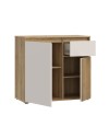 Mobile Multiuso Neutra Rovere e Cashmere con Anta Cannettata e Cassetto