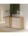 Madia Neutra Rovere e Cashmere con 3 Cassetti e Anta Cannettata