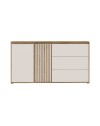 Madia Neutra Rovere e Cashmere con 3 Cassetti e Anta Cannettata