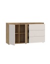Madia Neutra Rovere e Cashmere con 3 Cassetti e Anta Cannettata