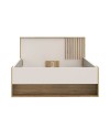 Letto Una Piazza e Mezza Neutra 120x200 con Cassetto e Vani a Giorno Rovere e Cashmere