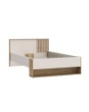 Letto Una Piazza e Mezza Neutra 120x200 con Cassetto e Vani a Giorno Rovere e Cashmere