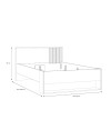 Letto Una Piazza e Mezza Neutra 120x200 con Cassetto e Vani a Giorno Rovere e Cashmere