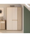 Armadio Neutra 3 Ante Cashmere e Rovere con Dettagli Cannettati