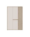Armadio Neutra 3 Ante Cashmere e Rovere con Dettagli Cannettati