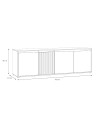 Porta TV Neutra Rovere e Cashmere con 4 Ante con dettagli Cannettati