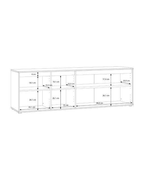 Porta TV Neutra Rovere e Cashmere con 4 Ante con dettagli Cannettati