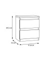 Comodino Morgan 2 cassetti bianco – 41.8x32.2x49.3H