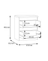 Comodino Morgan 2 cassetti rovere – 41.8x32.2x49.3H
