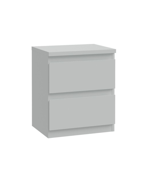 Comodino Morgan 2 cassetti grigio ghiaccio – 41.8x32.2x49.3H