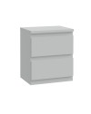 Comodino Morgan 2 cassetti grigio ghiaccio – 41.8x32.2x49.3H