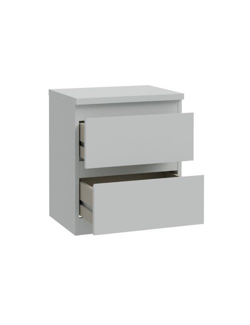 Comodino Morgan 2 cassetti grigio ghiaccio – 41.8x32.2x49.3H