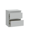 Comodino Morgan 2 cassetti grigio ghiaccio – 41.8x32.2x49.3H