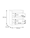 Comodino Morgan 2 cassetti grigio ghiaccio – 41.8x32.2x49.3H
