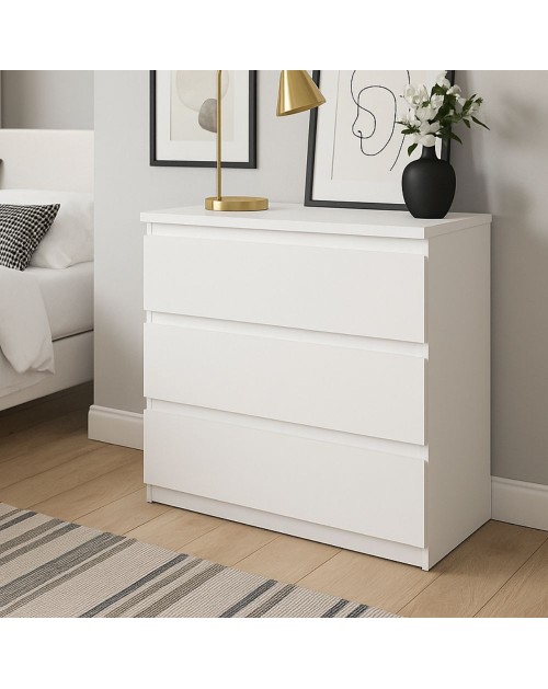 Cassettiera Morgan 3 cassetti bianco – 77.2x42.2x80H